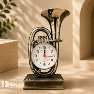 Vintage Trumpet Table Clock | Home & Office Decor