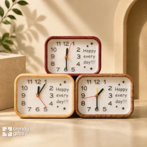 Vintage Style Silent Alarm Table Clock | Battery Operated